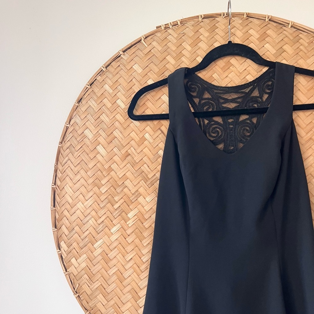 VINTAGE RAMPAGE BLACK Y2K DRESS LACE HALTER BACK COQUETTE WHIMSIGOTH EUC 90’S‎ - Picture 5 of 9